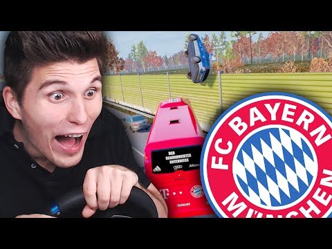 FC Bayern schleudert die Polizei durch die Luft ✪ Fernbus Simulator mit Lenkrad