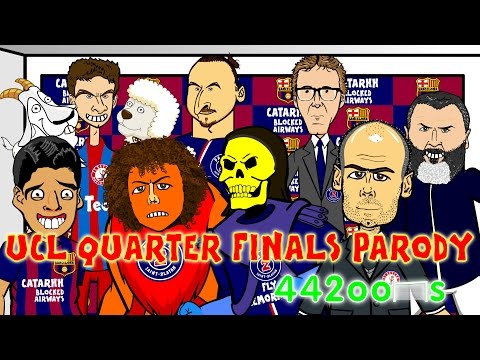 ?Bayern Munich vs FC Porto 6-1 & Barcelona v PSG 2-0?Champions League Cartoon Quarter Final Parody