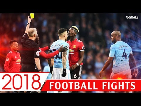 ⚽ BEST FOOTBALL FIGHTS 2018 • FOULS • RED CARDS • ANGRY MOMENTS • HD 1018p