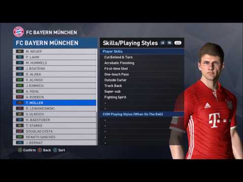 PES 2017 – FC Bayern Munich – All Kits Players Faces and Attributes Bundesliga