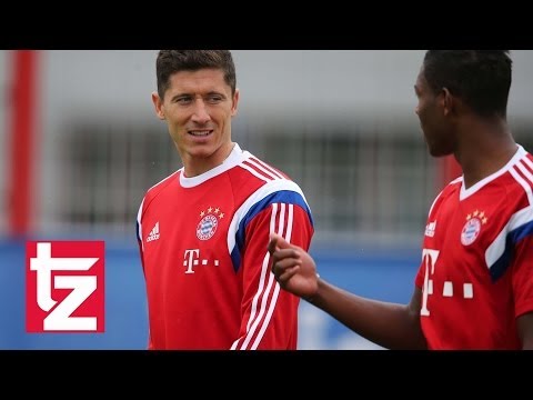 "Robert Lewandowski": Erstes Training beim FC Bayern – First Training Session Bayern Munich