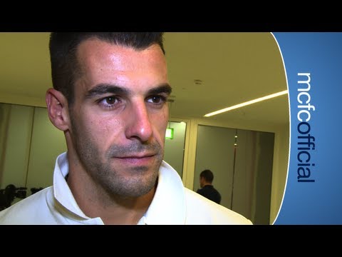 NEGREDO'S FIRST GOAL Audi Cup Final – Bayern Munich v City – Alvaro Negredo post match interview